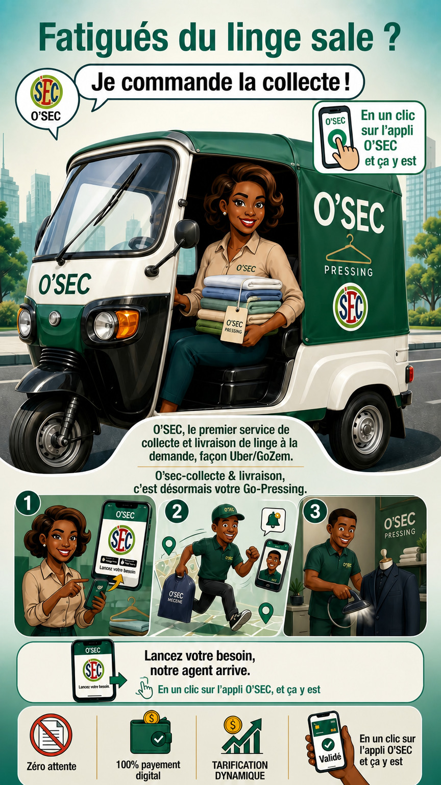 Pressing professionnel O'SEC - Mobile