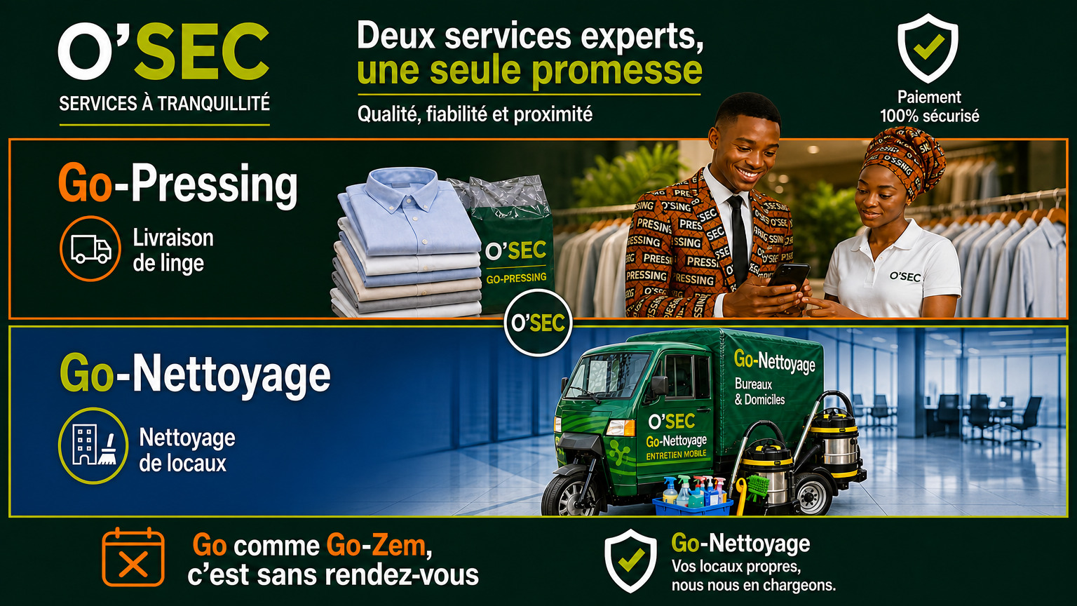Visuel O'SEC Pressing et Nettoyage